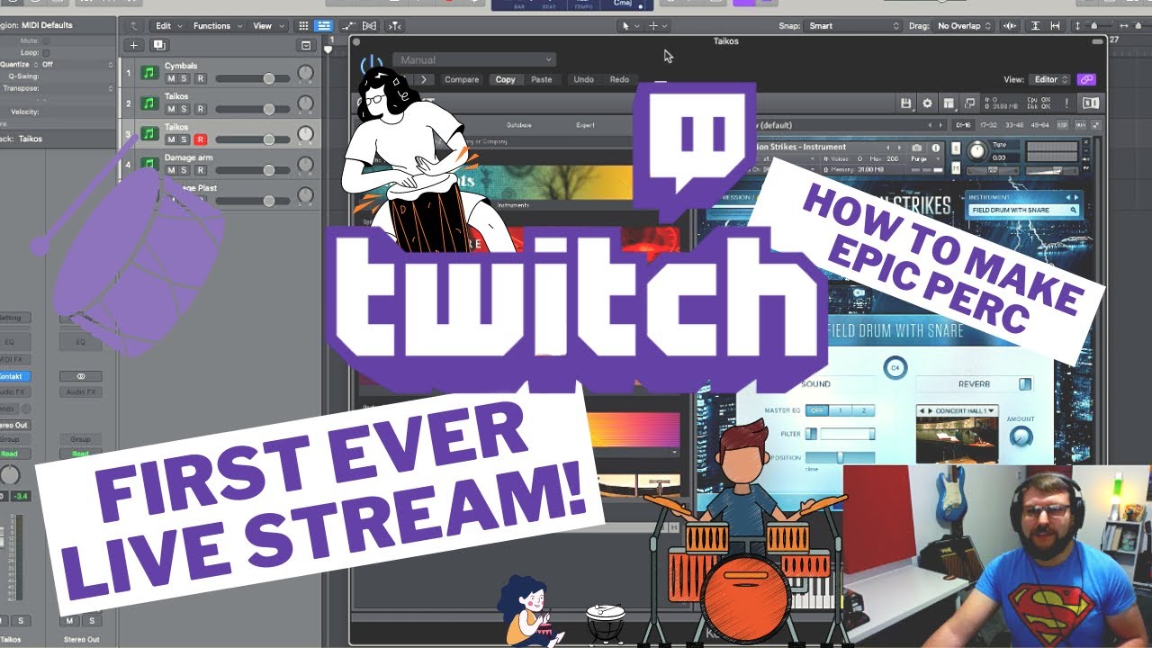 First live twitch clip! - how to create EPIC percussion - Tutorials, Tips and Reviews
